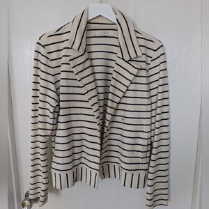 Loft Blue & White Stripe Blazer Size M